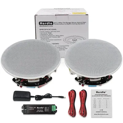 Herdio 6,5 Zoll Home Audio 300W Decke Bluetooth-Lautsprecher Home Einbau-Lautsprechers ystem für Image
