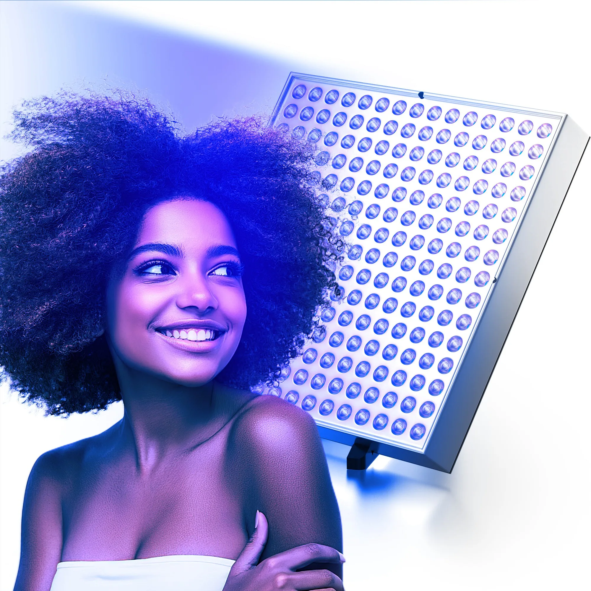 45 W Solarium für Zuhause, Bräunungslampe mit 225 LEDs, blaues Bräunungslicht, Körper- und Gesichts-Sonnenbaden, Bräunungslicht, Bronze-Hautbräunung Image