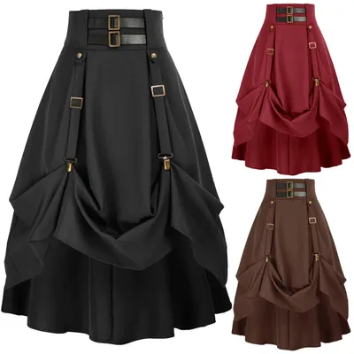 Vintage Damen Piratenröcke Gothic Steampunk Mittelalter Partykleid Image