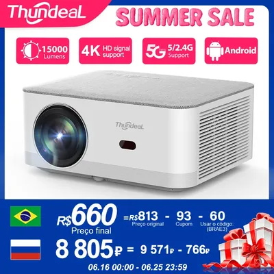 ThundeaL Tragbarer Mini-Projektor TD92 Pro FHD 1080P Full HD Beam 4K Video WiFi Android-Projektor Image