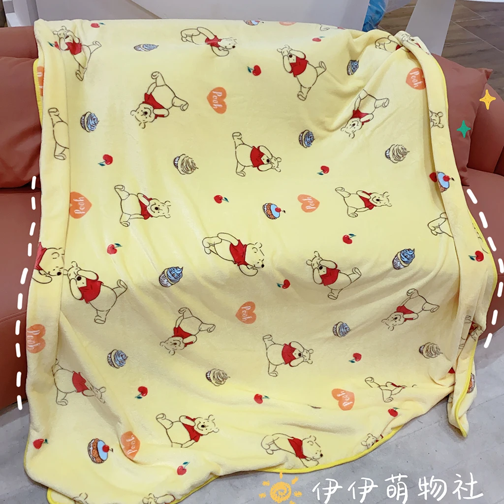Schöne Pooh Bär Decke bequeme Cartoon Cartoon Muster Druck Flanell Decke Büro Nickerchen Decke Schlafzimmer Tages decke Mädchen Image