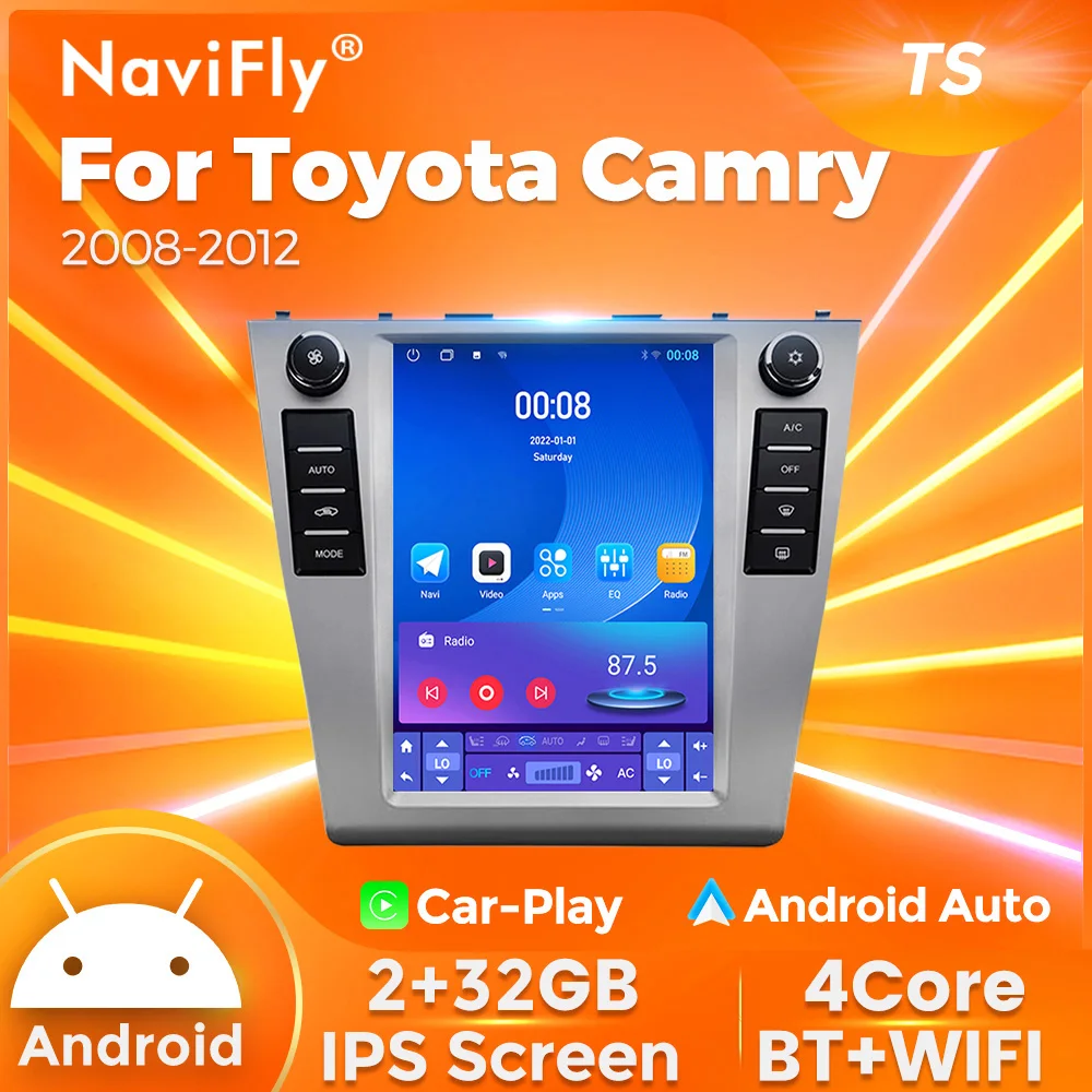 Navifly 2 32GB 4-Kern-Carplay Android Auto Auto Multimedia-Radio für Toyota Camry 2013-2016 unterstützt BT 2006 Wifi Reverse Camera Image