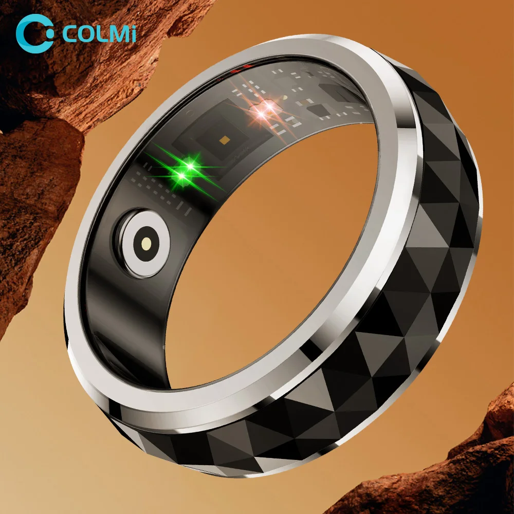 COLMI R11 Keramik-Smart-Ring für Männer, Fidget Spinner, Angstlinderungsring mit Ladeetui, Gesundheitsmonitor, 5ATM wasserdicht Image