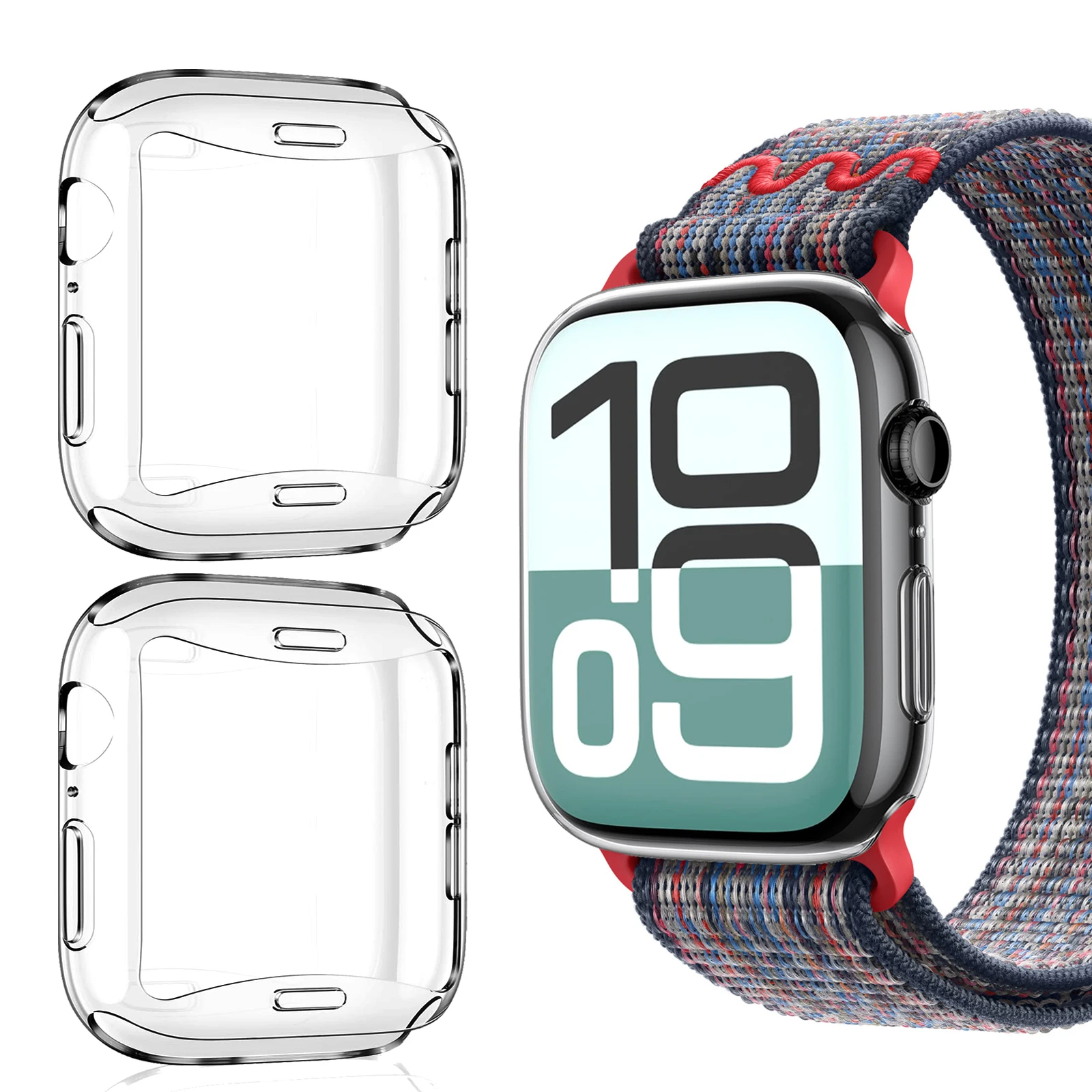 Transparente Abdeckung für Apple Watch Case Series S10 46MM 42MM Ganzkörper-weiche TPU-Hüllen für Apple Watch Displayschutzfolie Image
