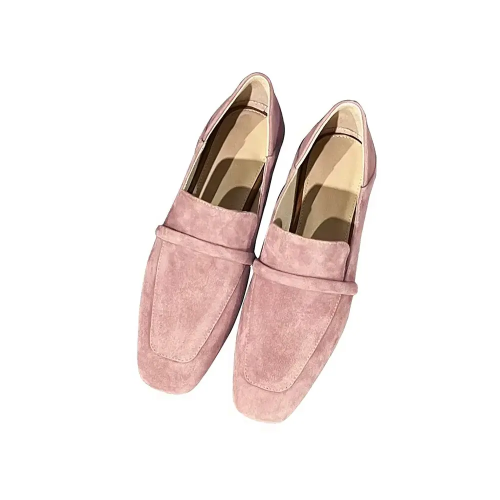 Frauen Wohnungen Frühling Herbst Maultiere Korea Stil Einfache Schuhe Größe 44 Rindsleder Karree Slip Auf Loafers Frauen Schuh Ohne Absatz 1 CM