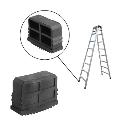 2Pcs/Pair Ladder Feet Rubber Non Slip Replacement Step Ladder Feet Foot Mat Cushion Sole Black