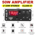 2*25W 50W amplificatore Bluetooth 5.0 MP3 decodificatore scheda audio DC 12V USB alimentatore TF FM Radio lettore MP3 per altoparlante musicale per auto