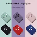 Cavo di ricarica portatile 3 In 1 retrattile per IOS e tipo C e Micro USB 1M cavo di ricarica Mini cavo telescopico multifunzione