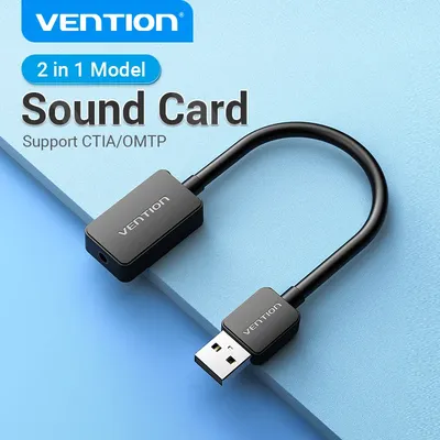 Vention Sound Card USB to 3.5mm Audio Interface Adapter External Sound Card for PC Laptop PS4