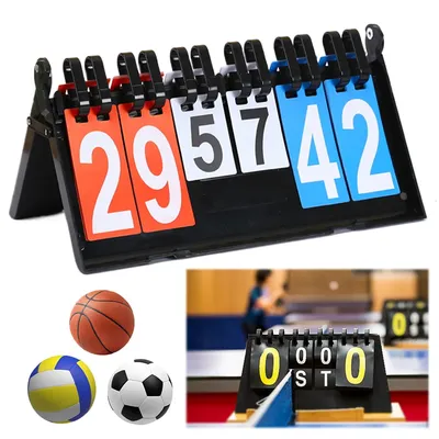 Sports Scoreboard Tabletop Scoreboard 6-Digit Score Keeper Portable Basketball Score Counter For