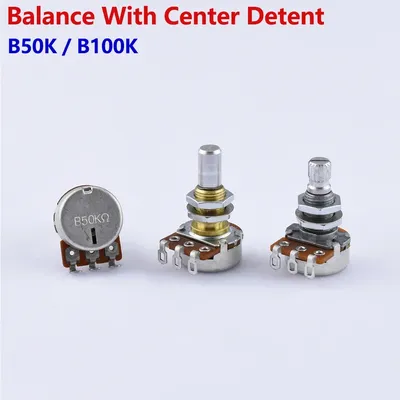 New - Original Alpha B50K/B100K Balance Potentiometer(POT) With Center Detent For Electric Bass