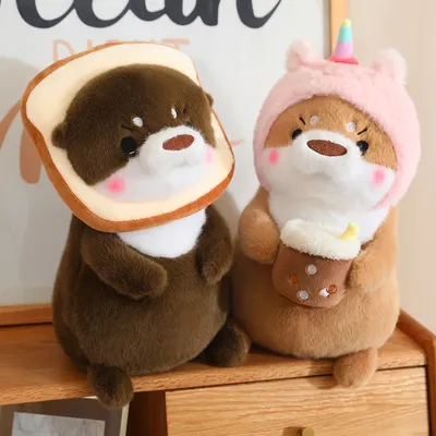 30/40cmKawaii Otter Plush Toy Lovely Otter Turn to Dinosaur Rabbit Unicorn Stuffed Doll Soft Cartoon