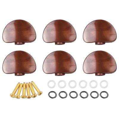 6Pcs Classical Folk Electric Guitar Tuning Knobs Tuning Peg Machine Head Knob W/ Screws Guitar Tuning Pegs Buttons
