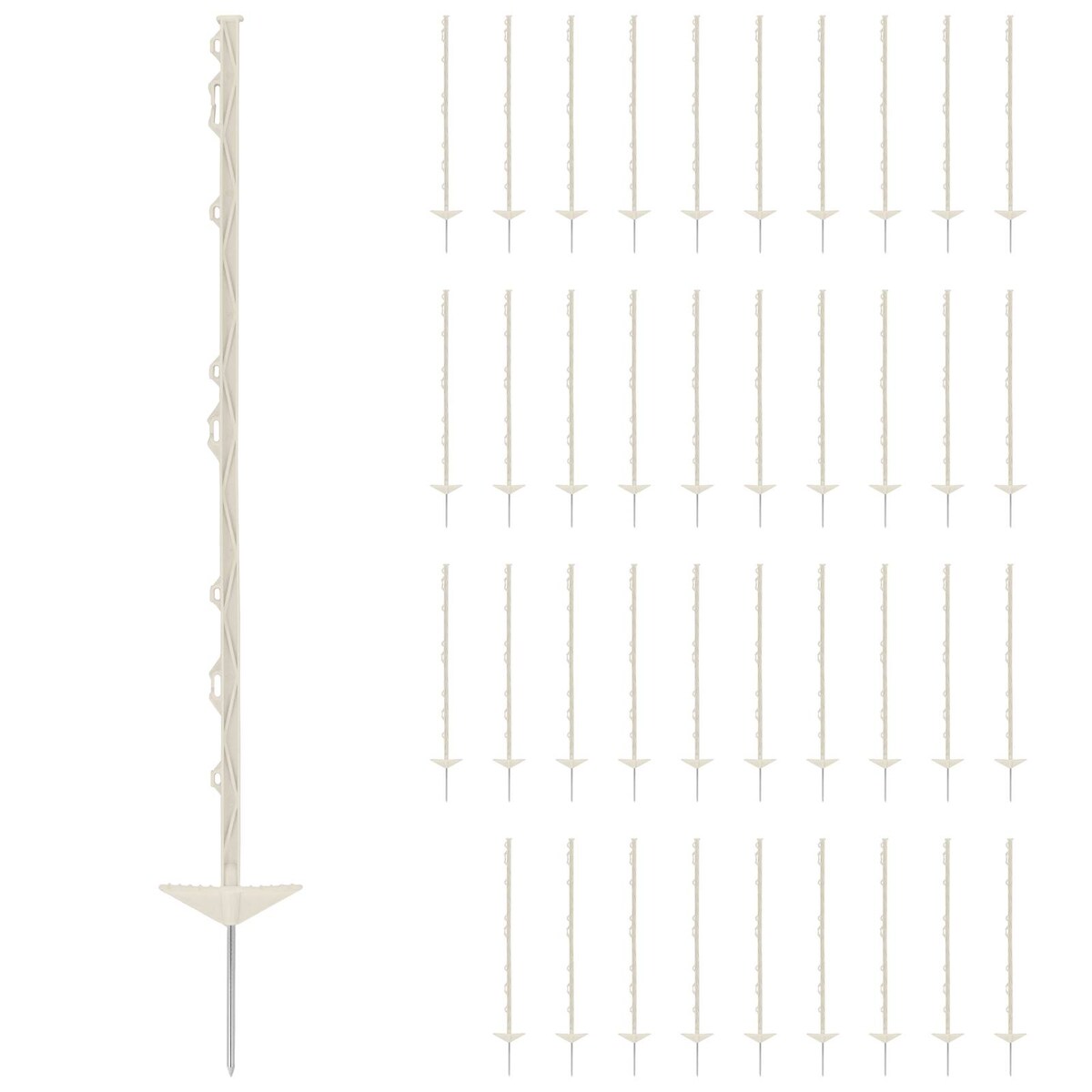Wiesenfield Weidezaun-Pfähle - 103 cm - weiß - 40 Stück Image