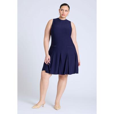 Plus Size Women's Sweater Tennis Dress by ELOQUII in Navy (Size 26/28)