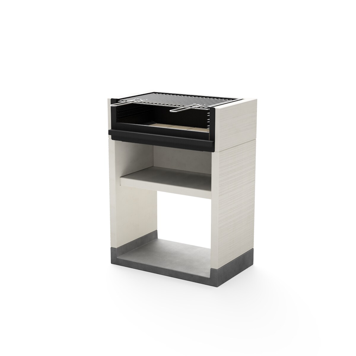 MAESTRO FERRETERO MF - Holz- und Holzkohlegrill Modell VENIT FLEX (Grau/Weiß - 78 x 47 x 106 cm) REF: T00173 Image