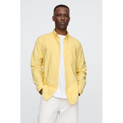 Gap Mens Yellow Classic Oxford Shirt In Standard Fit - Yellow