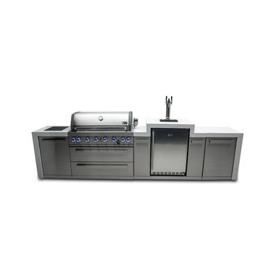 Mont Alpi MAi805-DKEG Deluxe Stainless Steel Modular Outdoor Kitchen Island Gas Grill with Kegerator + Infrared Side Burner