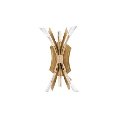 Licht-Erlebnisse Wandaußenleuchte FARON Gold brüniert Stahl Kristall 2x E14 bis 40W LE121469 Image