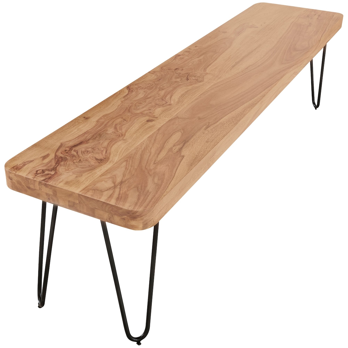 KADIMA DESIGN Esszimmer Sitzbank BAGLI Massiv-Holz Akazie 120 x 45 x 40 cm Holz-Bank Natur-Produkt Küchenbank im Image