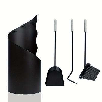 TEMU Fireplace Tool Set, Fireplace Accessories, Including Broom, Ash Shovel, Fire Hook, Clamps And Brackets, Stove Tools Image