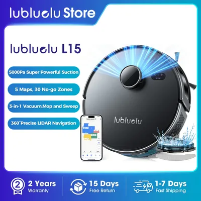 Lubluelu L15 Robot Vacuum And Mop Combo 5000Pa, 3 In 1 Robot Vacuum Cleaner,Robot Vacuum,