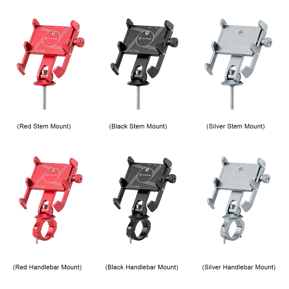 Fahrrad-Handy halter aus Aluminium legierung, rutsch fester Telefon-Navigations ständer mit 6-mm-Schraubpolster für Vorbau-/Lenker halterung Image