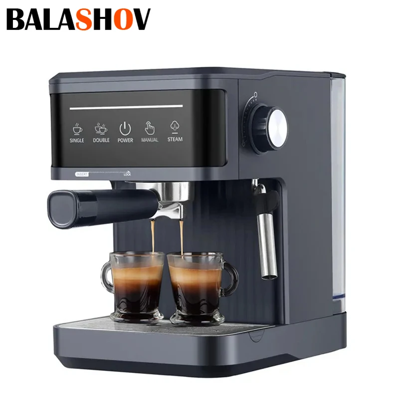 20Bar Elektrische Espressomaschine Professionelle Italienische Espressomaschine Halbautomatische Cappuccino Milchaufschäumer Kaffeemaschinen Image