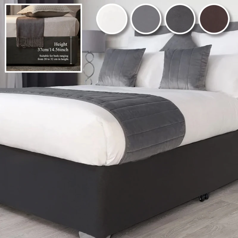 1 x perfekter Bettgestell, Divan-Volantrock, luxuriöses Wildlederimitat mit dreiseitigem Stoff und umlaufendem Gummiband, einfach zu installieren Image