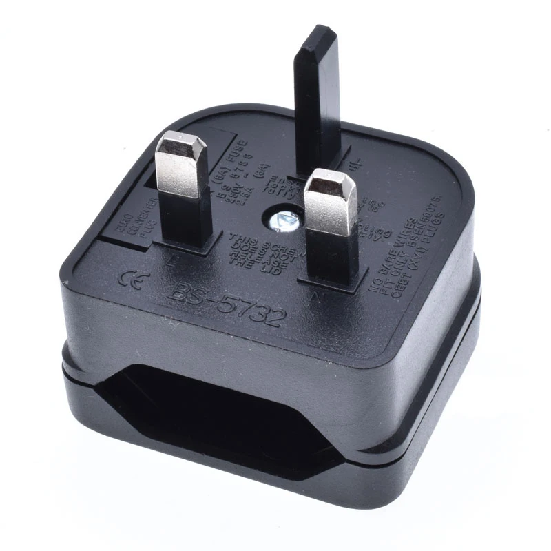 EU-Stecker auf UK SG MY 3-poliger Typ-G-Stecker mit 5A-Sicherung, Steckdose, europäischer zu britischer Singapur-Reisestecker-Adapter, AC-Konverter Image