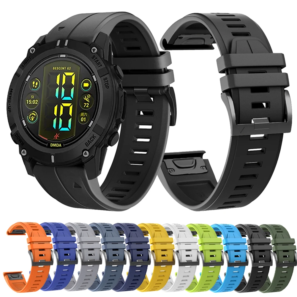 1PCS QuickFit 22mm oder 26mm Silikonarmband für Garmin Descent G2/Fenix E 8/Epix/Tactix 8/Instinct 3 E 2X 45mm 50mm Offizielles Band Image