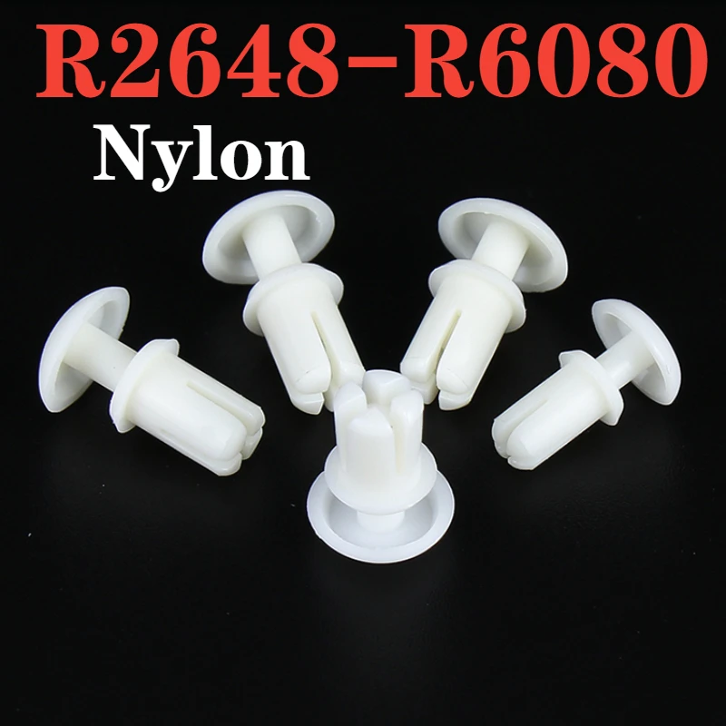 Weiße Nylon-Push-Typ-Niete, Kunststoffniete, PC-Platine, weiße Nylon-R-Typ-Niete, Kunststoffnieten-Clip-Niete, R2648-R6080 Image