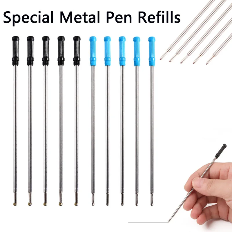 10 teile/los 11,6 cm Spezielle Metall Stift Minen für Kugelschreiber 1,0mm Kugelschreiber Minen Blau Schwarz Tinte Büro schriftlich Schreibwaren Image