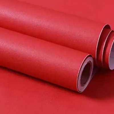 Selbst klebende Tapete, rotes Kontakt papier, geschält und geklebt, wasserdicht und abnehmbar Image