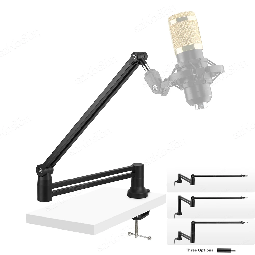 Höhenverstellbarer Mikrofonständer, niedriger Desktop-Mikrofonarmhalter mit Kabelmanagement für AM8 K688 A8 A6V Mikrofonständer Image