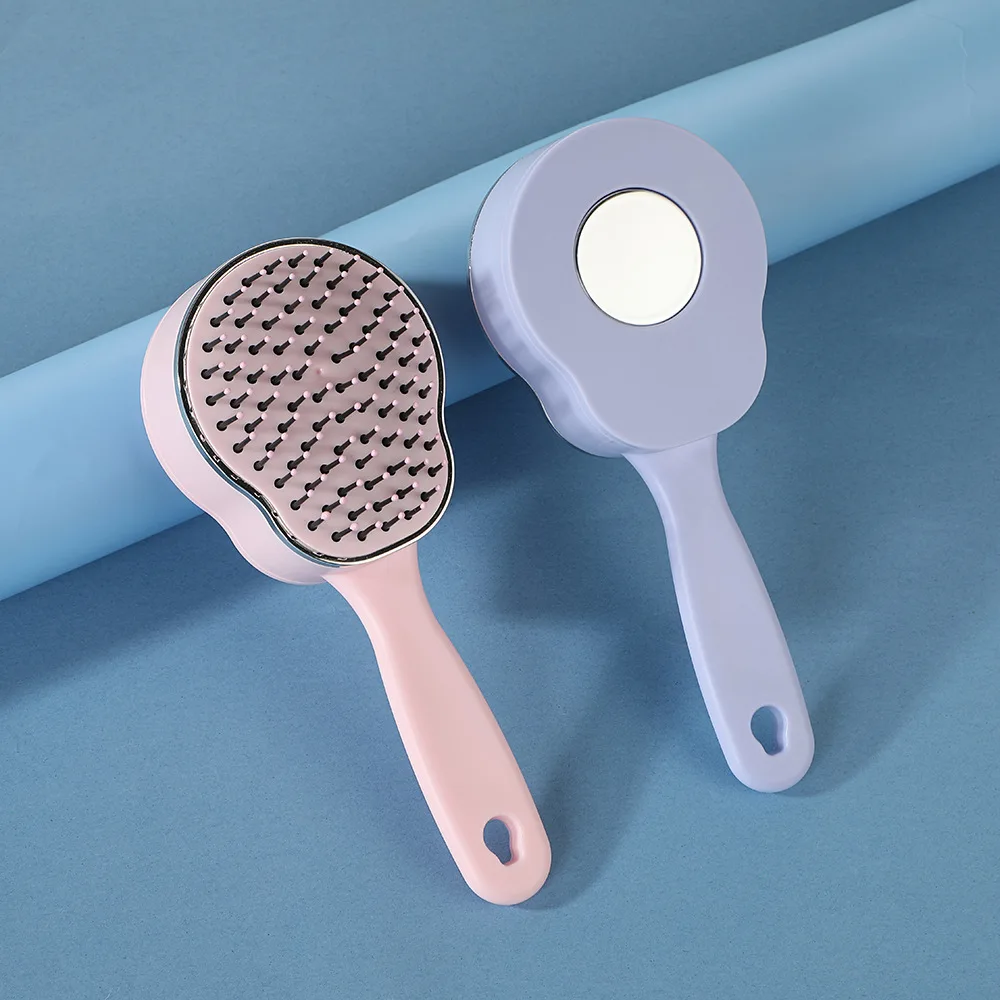 Haar bürsten Massage kamm Anti-Tangle statischer Haarkamm Ein-Schlüssel selbst reinigende Haar bürste nass trocken entwirren Kopfhaut Haar Friseur Kamm Image