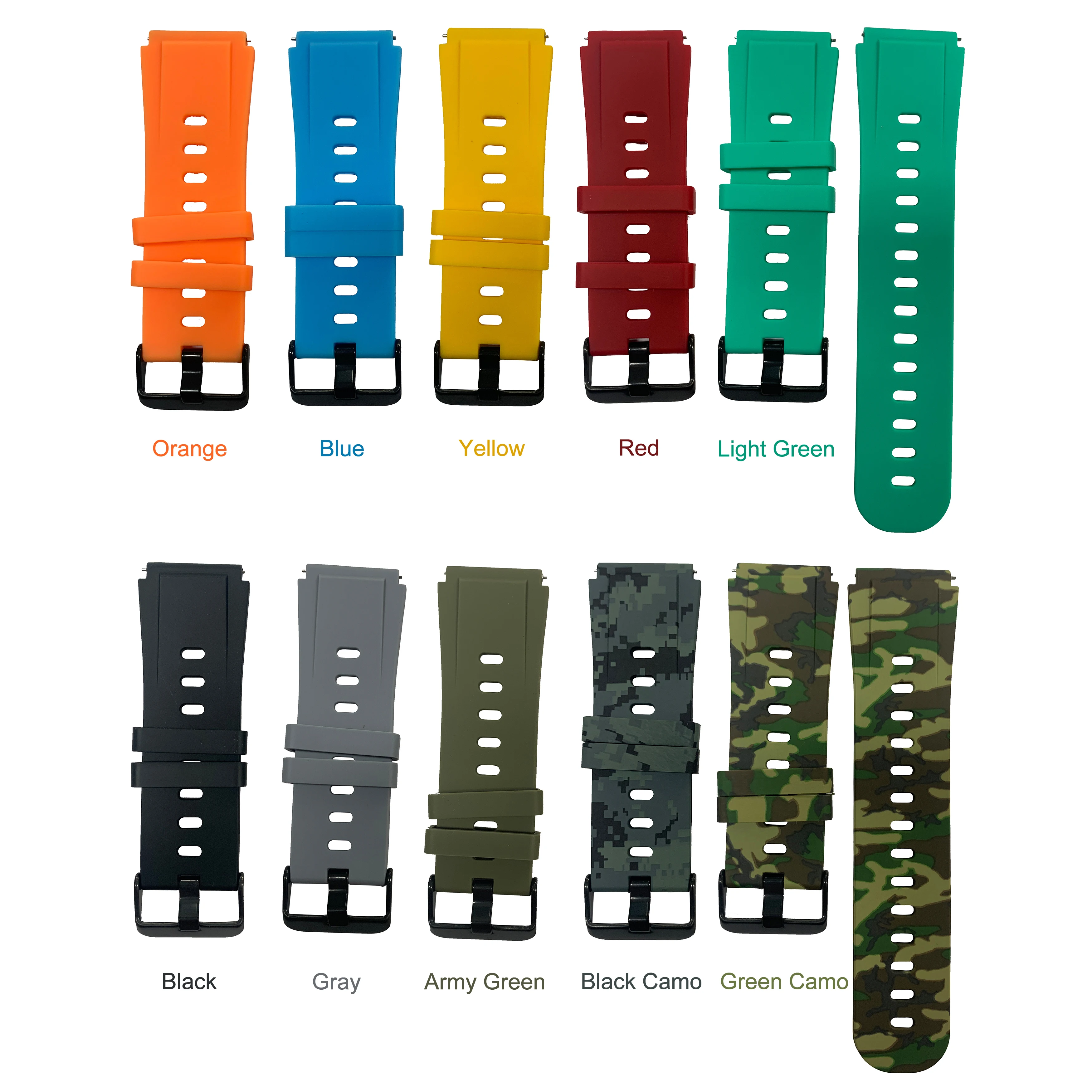 High quality 24mm rubber silicone Watch Band Replacement Wrist Strap Bracelet Smart Watch Band For Samsung HUAWEI Xiaomi Honor Image