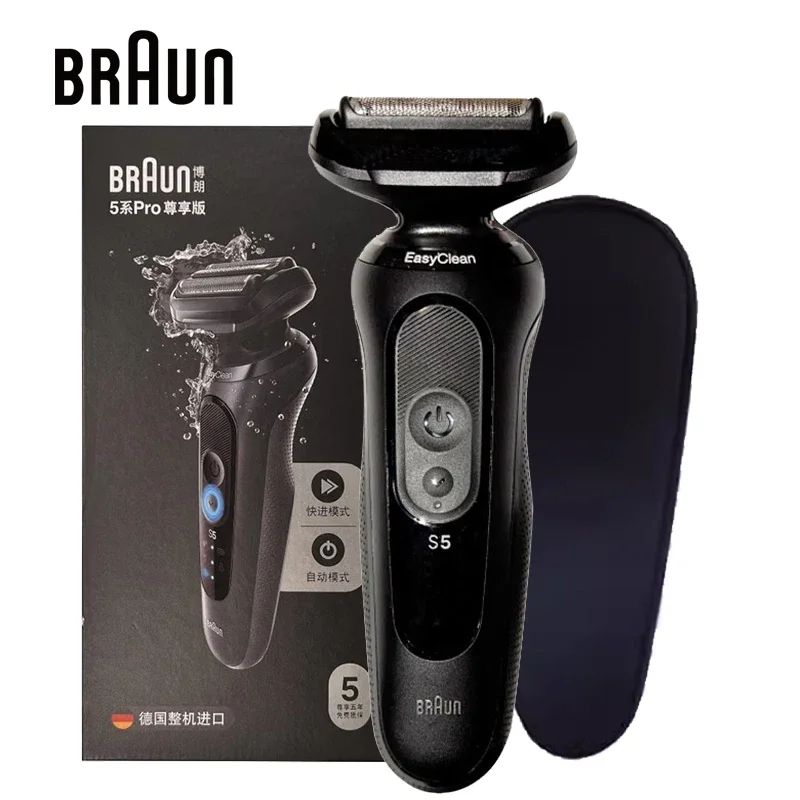 Originale Braun Serie 5 Pro 52-N1200s Rasoio Elettrico Rasoio Elettrico da Uomo A Secco Bagnato Rasatura Display A LED Barba Impermeabile Trimmer