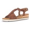Sandalette GABOR "GENUA", Damen, Gr. 40, braun (camelfarben), Kalbsleder, unifarben, klassisch, Schuhe, Keilabsatz, Sommerschuh, Riemchensandale in Komfortweite G (=weit), Topseller