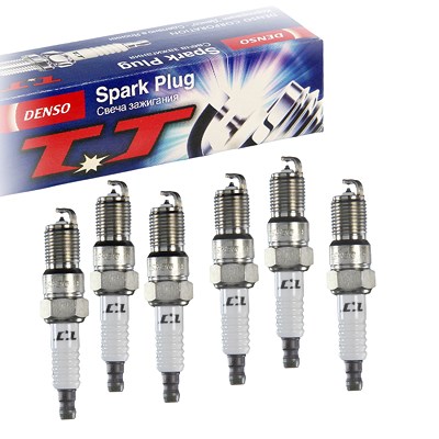 Denso 6x Zündkerze Twin Tip T20TT [Hersteller-Nr. T20TT] für Mercedes-Benz, Chevrolet, Aston Martin, Alpine, Volvo, Jaguar, Pontiac, Ford Usa, Ford, P
