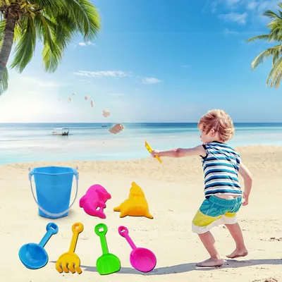 Toys For Children 7 Piece Beach Toy Sand Set Sand Play Sandpit Toy Summer Outdoor Toy Funny Gifts