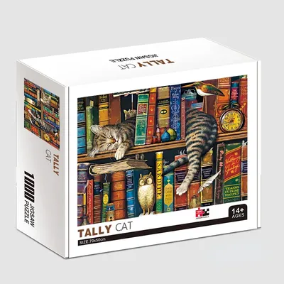 70*50cm Adult Puzzle 1000 Pieces Paper Jigsaw Puzzle The Tally Cat Famous Painting Series Learning