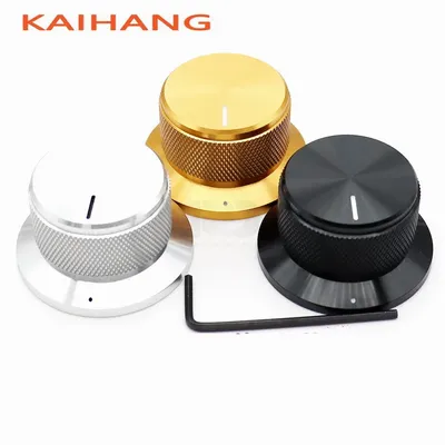 1PCS Aluminum knurled knob cap Round shaft potentiometer rotary cap audio amplifier knob cap