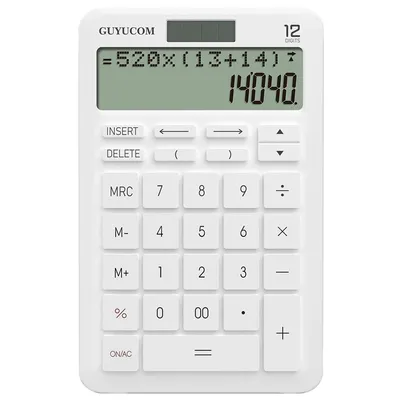Desk Calculator with Upgraded History Recording and Track Back Funtion Percentage 2-Lined Large Clearly LCD Display 12-Digit