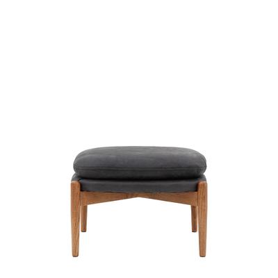 Fairfield Mid-Century Leather Footstool