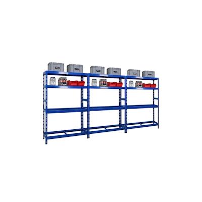 PROREGAL Mega Deal 3x Reifenregal Tiger HxBxT 180x120x40 cm bis zu 12 Reifen auf 2 Ebenen mit 2 Fachboden Blau Reifenständer Image