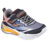 Lauflernschuh SKECHERS "FLEX-GLOW ULTRA LIGHTS", Kinder, Gr. 25, bunt (schwarz, multi), Lederimitat, Textil, kontrastfarbene Details, sportlich, Schuhe, Blink,-Klettschuh zum Schlüpfen, Neon, Größenschablone zum Download