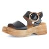 Sandalette GABOR, Damen, Gr. 41, schwarz, Nappaleder, unifarben, modisch, Schuhe, Sommerschuh, Riemchensandale mit Plateau in Holzoptik