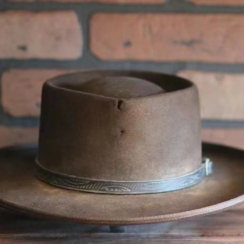 Woolen Cowboy Hat Bowknot Men's Jazz Top Hat Hot Sale In Europe And America Herbst- und Wintermütze Image