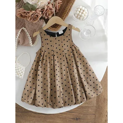 Ärmellose Sommerkleider für Kinder, gepunktet, für Mädchen im Alter von 1–6 Jahren, Freizeitkleid Image